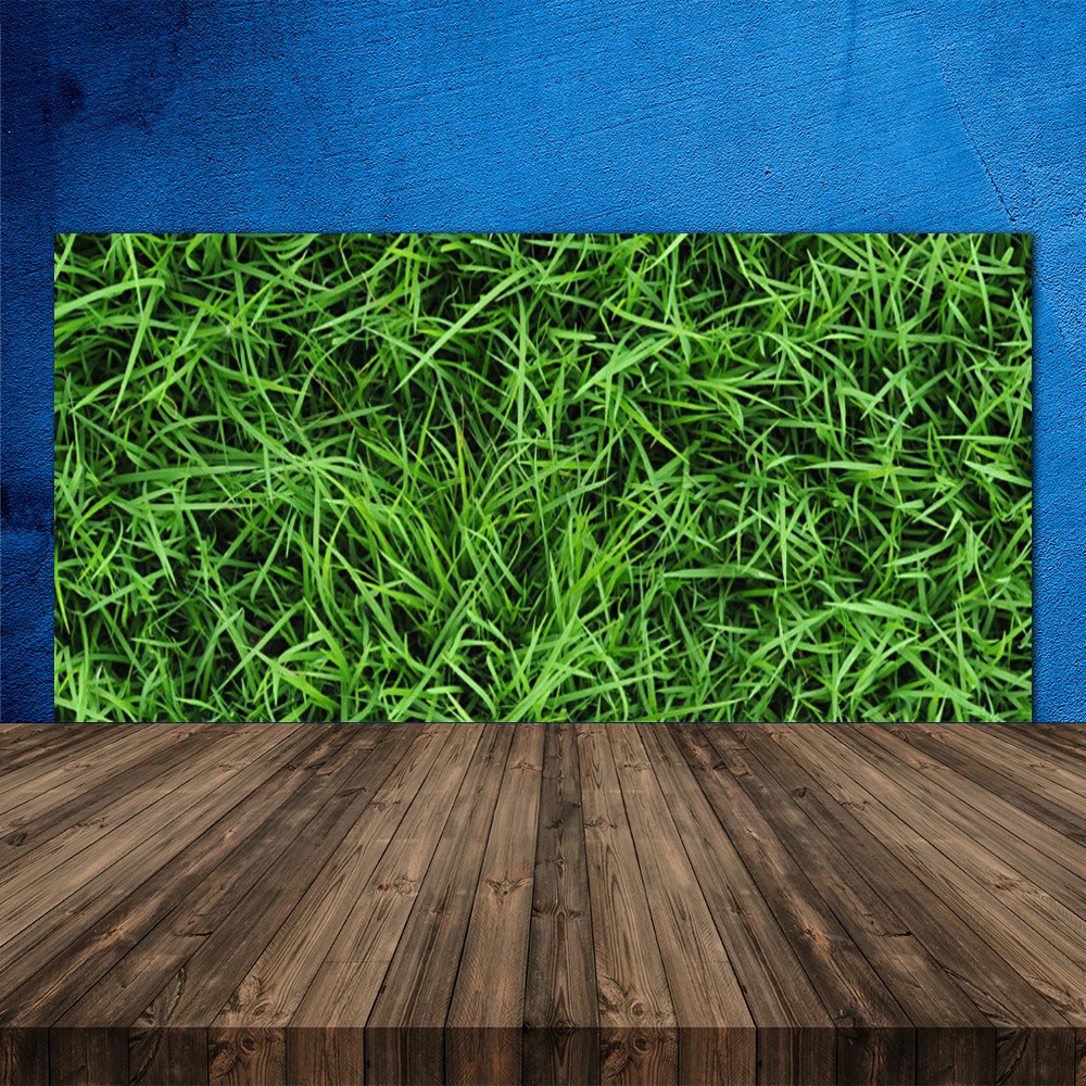 Crédence de cuisine en verre trempé 120x60 cm avec impression HD herbe fleurie