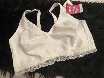 38D Olga Lace Escape Rare Wire Free Bra Ultimate Support GQ3381A White