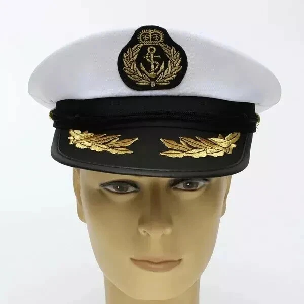 NOUVEAU Cadeau Adulte Unisexo Yate Bateau Capitaine Marin Marine Chapeau Ancre Foto 2 de 4