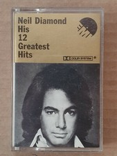 NEIL DIAMOND - HIS 12 GREATEST HITS -  cassette  -  excellent