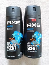 2 AXE ANARCHY DEODORANT BODY SPRAY 4 OZ 48hr NO ALUMINUM POMEGRANATE& SANDALWOOD