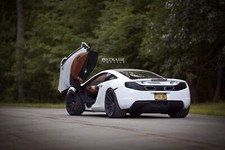 Cars stasse wheels gallery mp4 12c mclaren white Desk Mat Stitched