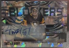 2022-23 Upper Deck Allure Blockers Tristan Jarry Blue Auto SP