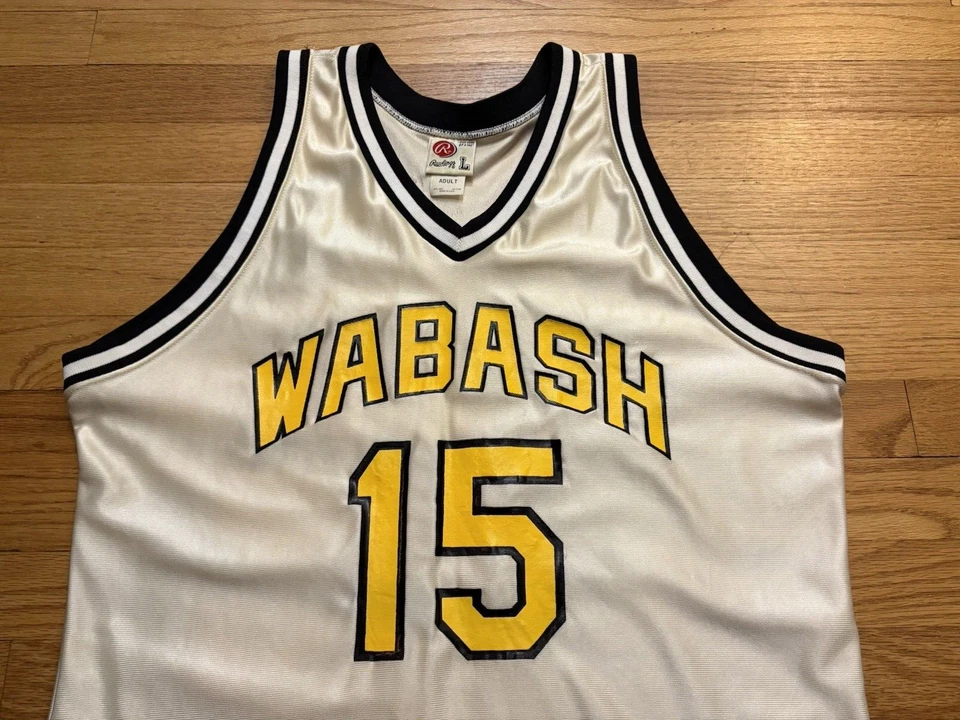 Vtg 80s/90s Franklin Brand Wabash Indiana #15 Basketball Jersey Size Large - Image 2 of 4