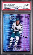 2025 UD Allure Michael Misa Blue-Purple Spectrum Rookie RC /50 PSA 10 (Pop 1)