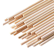 HOPELF 25PCS Wooden Dowel Rods - 1/4 x 12 Inch Bamboo Sticks - for Crafts, Cake