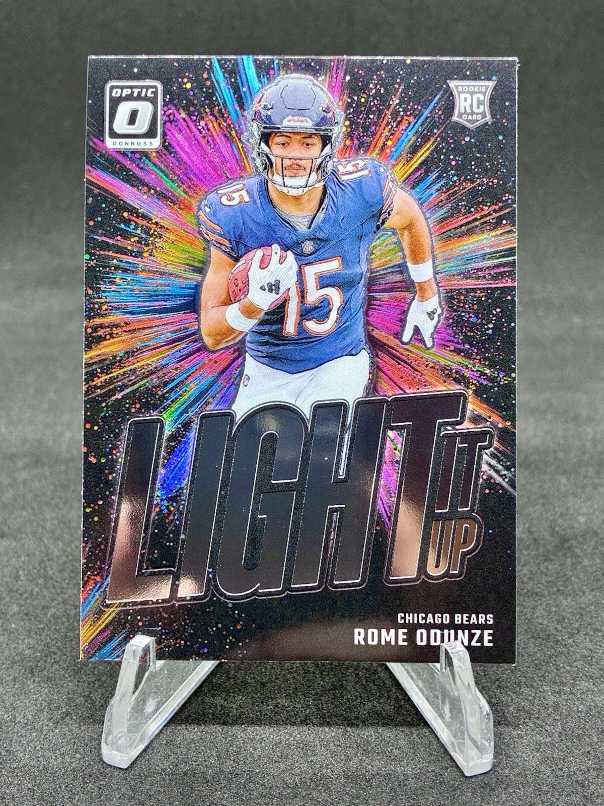 ROME ODUNZE 2024 Donruss Optic Light it Up Insert Rookie RC Card #10 Bears 🔥!