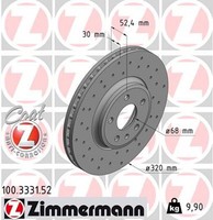 2X Zimmermann Bremsscheibe Sport Z 100.3331.52 FüR Audi A4 B8 A5 1LA Q5 1LB 8K5
