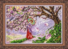 Bead Embroidery Kit on Natural Artist Canvas stitch supplies needlework DIY