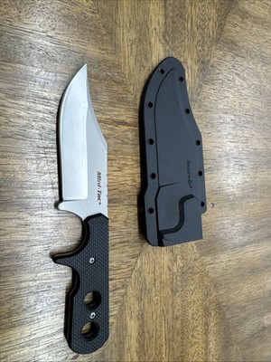 Cold Steel Mini Tac Fixed Blade BCr14MoV Neck Knife Clip Point Synthetic Sheath
