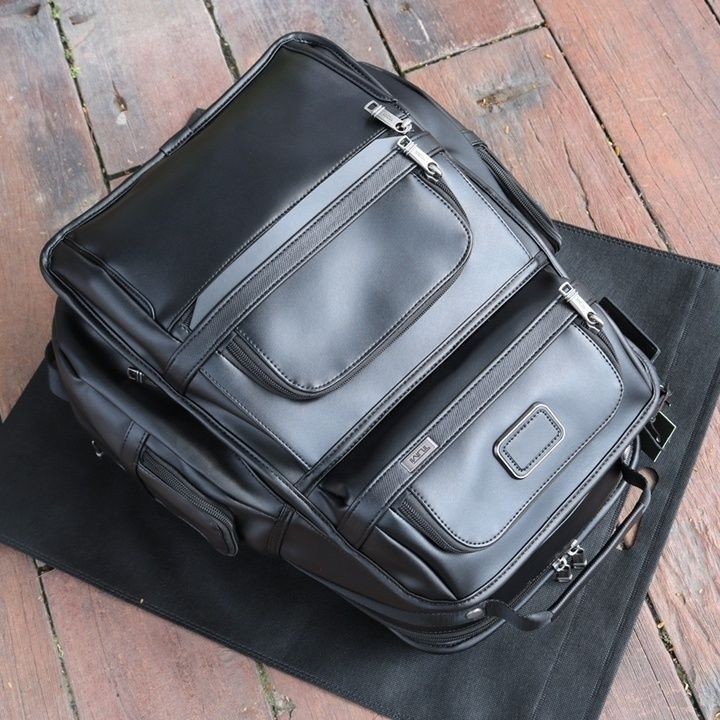 TUMI ALPHA 3 Brief Pack Backpack All Leather Black Business