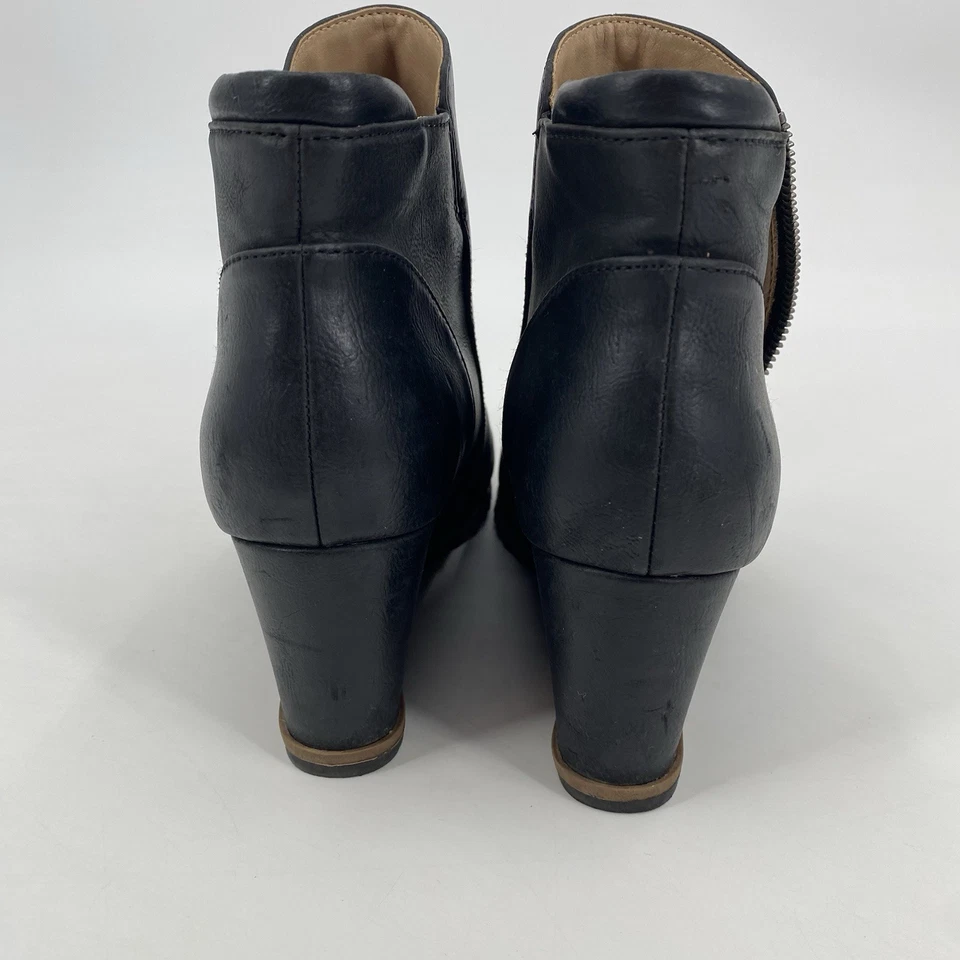 SOUL By Naturalizer Women's 8.5 Black Haley Side Zip Wedge Ankle Bootie Boots - Image 4 of 4