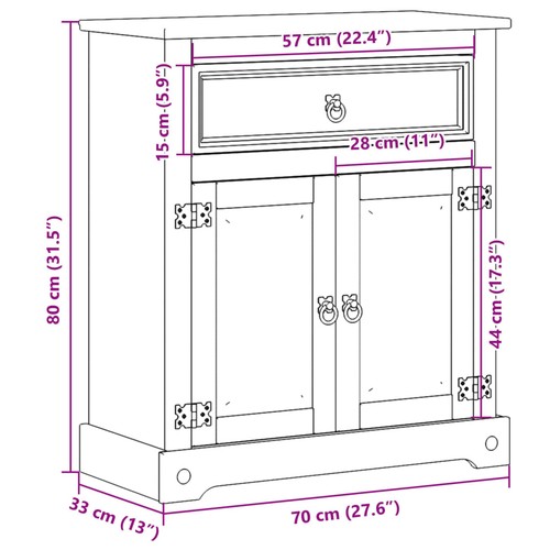 Badschrank Badezimmerschrank Standschrank Badmöbel Massivholz Kiefer vidaXL - Bild 10 von 11