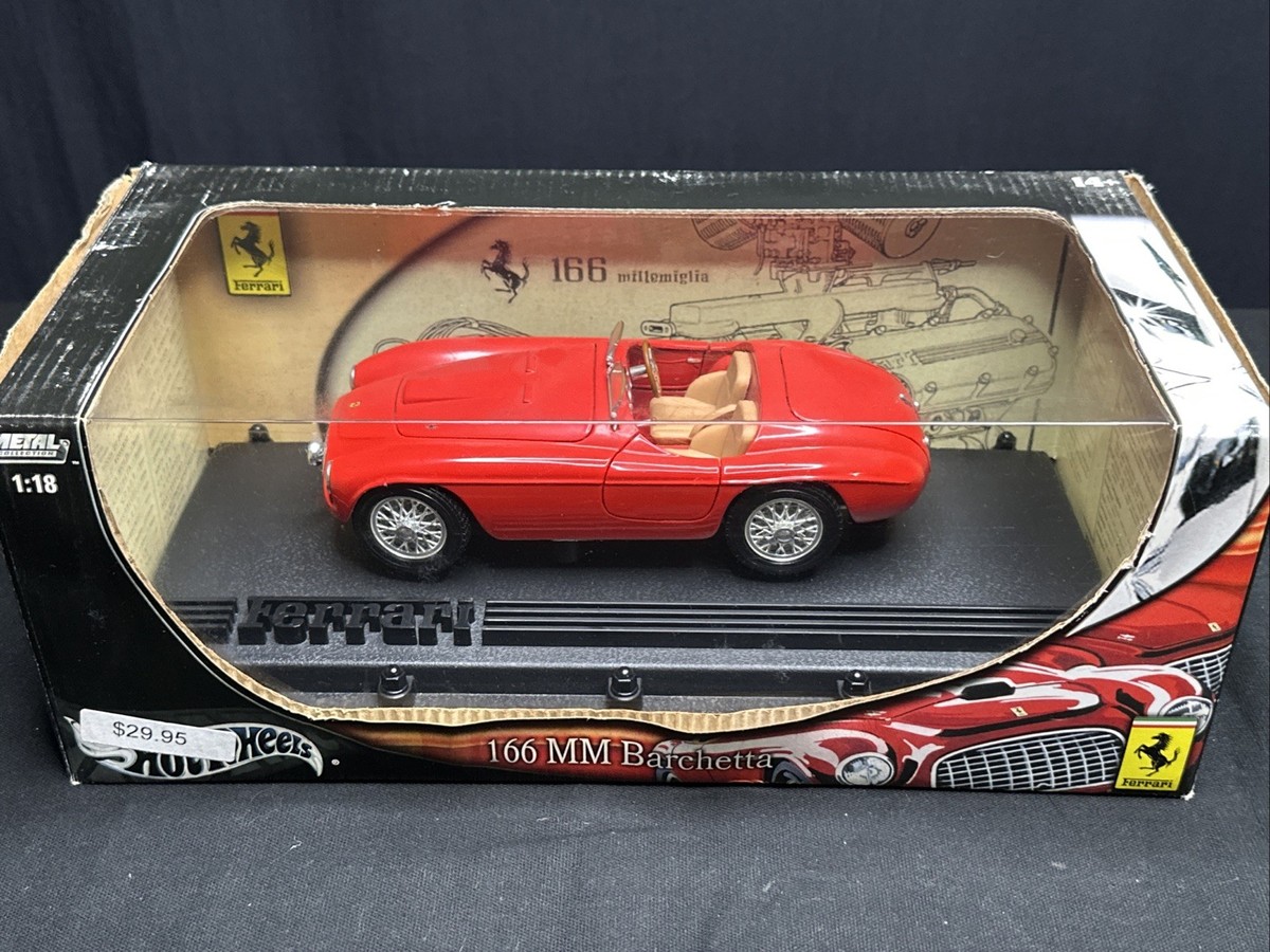 HOT WHEELS 1/18 Scale 1949 Ferrari 166 MM Barchetta Red Diecast