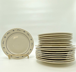Longaberger Woven Traditions Dinner Plate Classic Blue Dinner Plates USA VTG