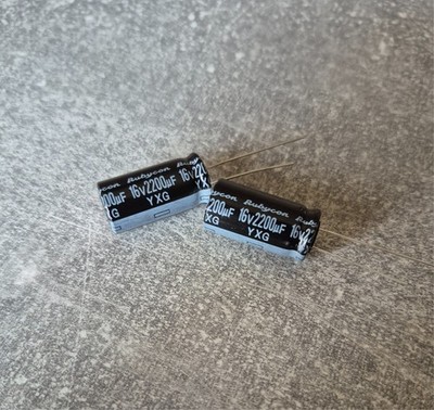 Rubycon 2200uF 16V 105°C Elektrolytkondensator Radial ELKO Menge Wählbar