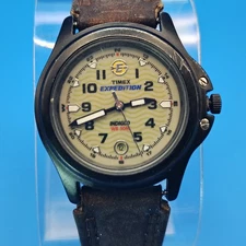 Vintage 2002 Timex Expedition Indiglo Date Wave Dial 30mm Women's Quartz Watch