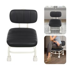 Low Rolling Stool, Roller Seat with Universal Swivel Caster Wheels  Backrest