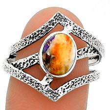 Spiny Oyster Turquoise - Arizona 925 Sterling Silver Ring s.8 Jewelry R-1471