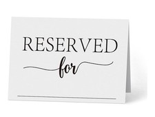 Wedding Reservation Table Signs 4x6 Inch 20 Pieces 