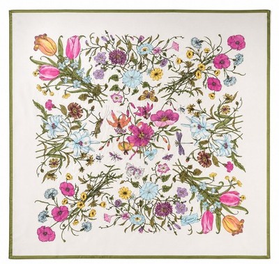 Gucci Flora Seidenschal Vittorio Accornero Blumenmuster Made in Italy Vintage