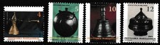 N 818) Makedonien 2006 Mi# 411-14 **: Kännchen Weinflasche Glocke Dose