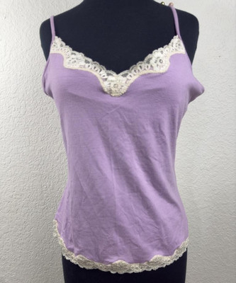 Express Design Studio Tank Top Womens Large Lace Trim Camisole Spaghetti Strap