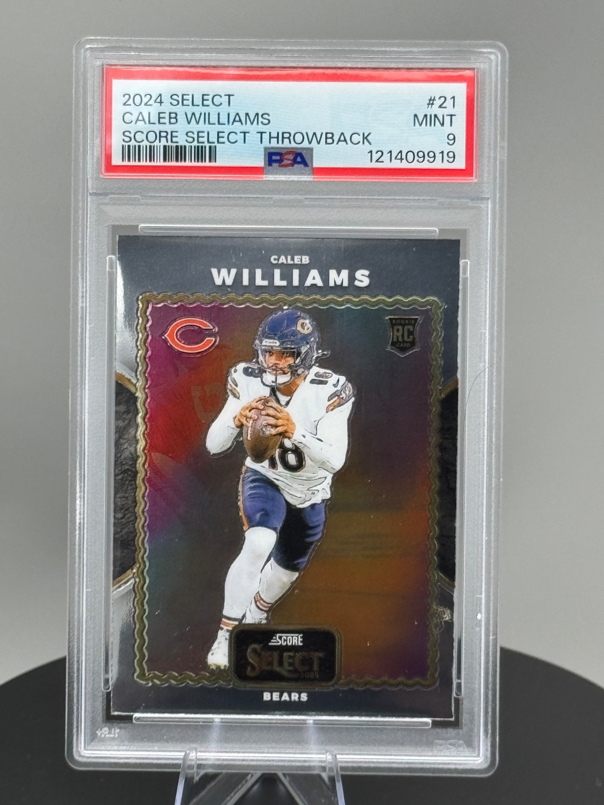 🔥🔥 2024 Select Caleb Williams SCORE SELECT THROWBACK #21 PSA 9 Rookie 🔥🔥