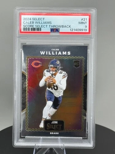 🔥🔥 2024 Select Caleb Williams SCORE SELECT THROWBACK #21 PSA 9 Rookie 🔥🔥