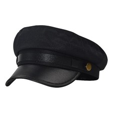 Womens Chauffeur Hat Vintage Newsboy Cap Classic Captain Sailor Hats Taxi Dri...