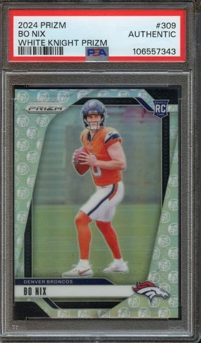 2024 Prizm Bo Nix - White Knight Prizm RC /3 - PSA Authentic