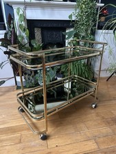 Morex of Italy Hollywood Regency Brass Drinks Trolley Retro Vintage.