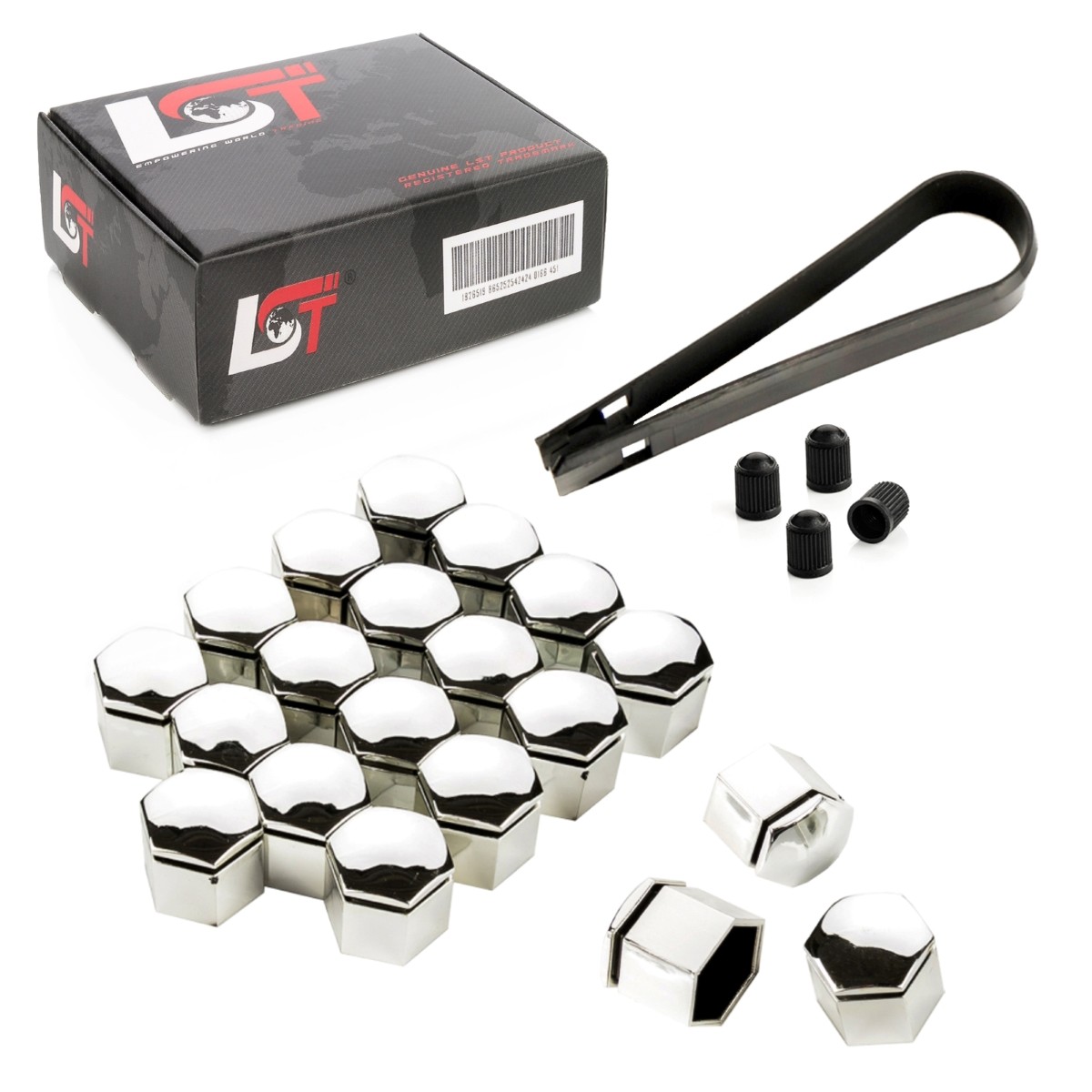 20X Wheel Nut Caps Chrome 19 Mm For VOLVO