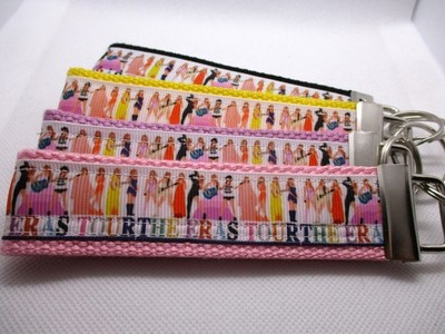 Eras Tour Ribbon on Strong Webbing Key Fob Keychain Wristlet (T Swift)