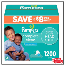 Pampers Scented Baby Wipes, Baby Fresh 1200 ct. Hypoallergenic, 0 alcohol