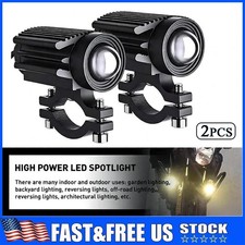 2x Motorcycle Led Spot Lights Headlight Driving Fog Auxiliary Lamp Amber White