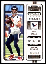 Davis Mills 2022 Panini Contenders #37 Texans NFL READ FREE SHIP AutographDen
