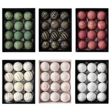 12Pcs Shimmering Christmas Ball Ornament Shatterproof Christmas Bauble