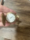 Elgin Manual Wind Antique Pocket Watch 14kt Yellow Gold Plated Running