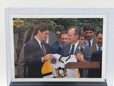 1991-92 Upper Deck MARIO LEMIEUX / GEORGE BUSH #47 (1)