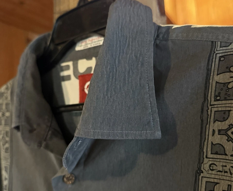 Ecko Gray XL Mobb Deep Nas Video It’s Mine 90s Button Up Shirt Tiny Hole Defect - Image 4 of 4