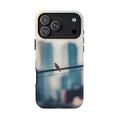 Phone Ink - iPhone/Galaxy/Pixel - Tough Case - Sparrow Bird Power Line Wires