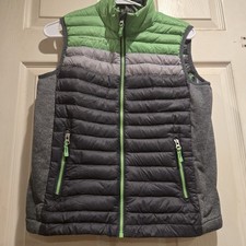 Free Country Boys Puffer Vest. Size L 14 14 16. Grey/ Green. Full Zip. EUC