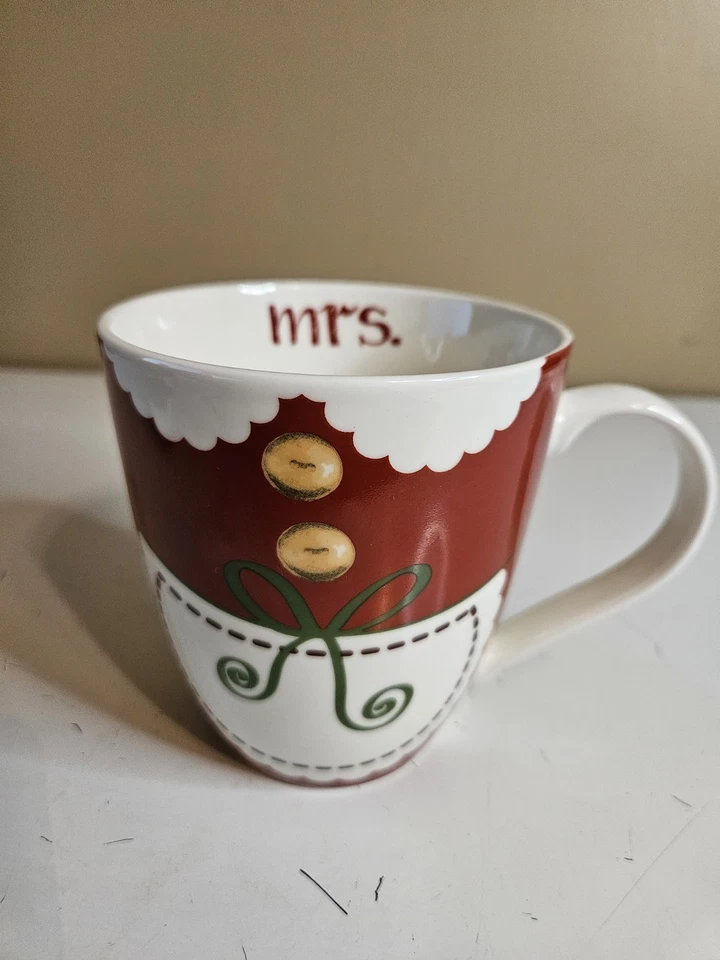 Juego de 2 tazas de té de café Pfaltzgraff Mr And Mrs vacaciones de Navidad 16 OZ Foto 4 de 4