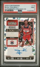 2023-24 Contenders Cracked Ice /25 Rookie Ticket Auto Bilal Coulibaly PSA 9 Mint