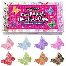 Teenitor Mini Butterfly Hair Claw Clips, 1 Count Pack of 32 , Multicolor