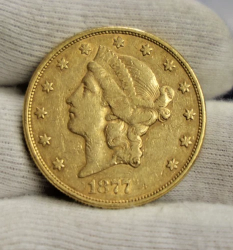 Photo of a 1877-S Liberty Double Eagle from an eBay listing that sold on Jul 18, 2026