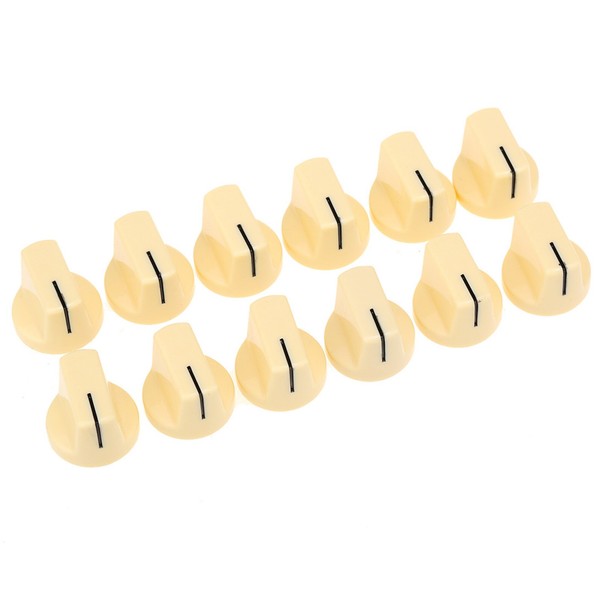 Musiclily Pro 12Pcs Cream Universal Inch Metric Guitar Amp Effect Pedal Knob Set-image