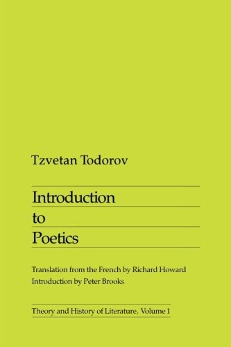 Tzvetan Todorov Introduction to Poetics (Tascabile)