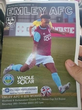Emley FC vs SJR Worksop Match Programme 2023